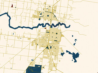 Fototapeta premium Urban map background of Reconquista, Argentina