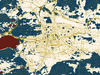 Abstract City Map Klagenfurt Austria