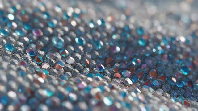 Close-up of sparkling fabric with colorful sequins.