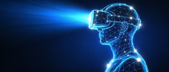 VR headset digital human illustration