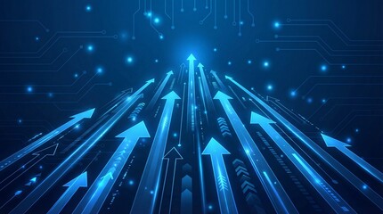 Blue Arrows Circuit Background