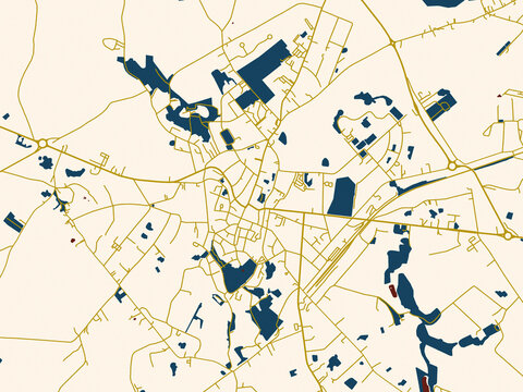 Urban map background of Binche, Belgium
