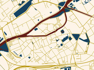 Obraz premium Kortrijk Centrum, Belgium – minimalist flat city map