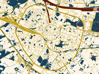 Flat City Map Hasselt Belgium