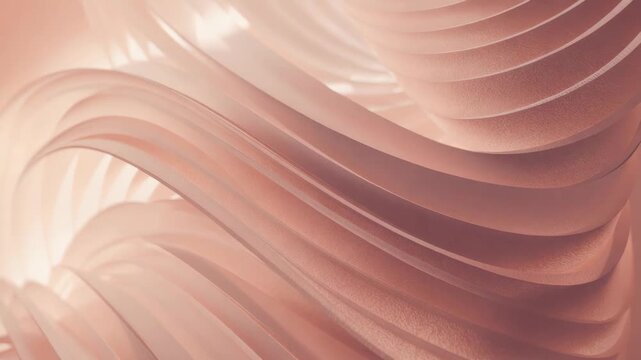Soft pink layered fabric wave abstract texture flowing in graceful light motion