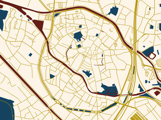 Decorative City Map Poster Mechelen