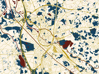 Abstract City Map Mechelen Belgium
