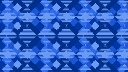 Seamless Abstract Pattern of Overlapping Blue Transparent Squares Creating a Geometric Plaid Effect with Multiple Shades of Azure and Cobalt, Ideal for Modern Digital Backgrounds