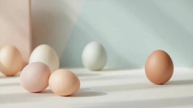Pastel eggs white table pastel egg still life pastel eggs tabletop soft natural light spring still