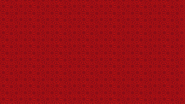 Seamless Vector Pattern of Intricate Circular Dot Clusters on a Bold Red Background, Featuring a Rhythmic Geometric Texture and Minimalist Symmetrical Design for Modern Graphic Backgrounds.