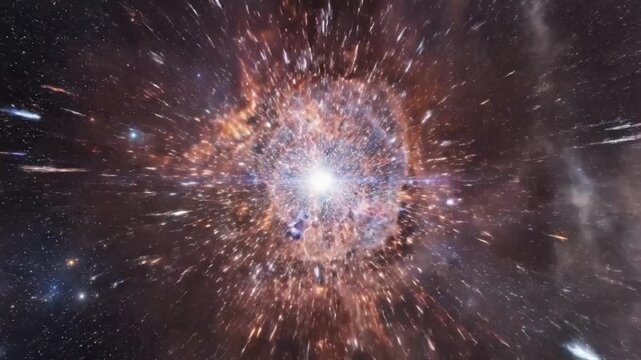 Abstract Hyperspace Jump Through a Wormhole in Space with Stars and Nebula, Time Travel Concept.