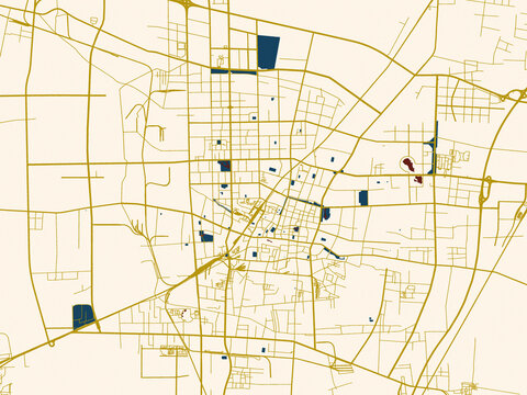 Abstract city map of Baoding, China