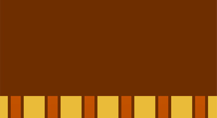 Minimalist Brown Background with Orange and Yellow Vertical Striped Border