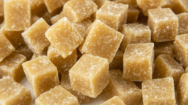 Golden scottish tablet cubes sweet confectionery
