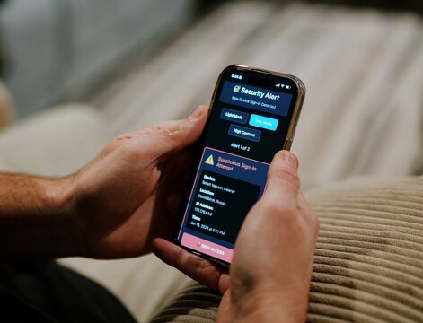 Middle Aged Man Gets Several Suspicious Sign In Alerts Related to Foreign IP Addresses Accessing Internet of Things Devices in His Home - Concept
