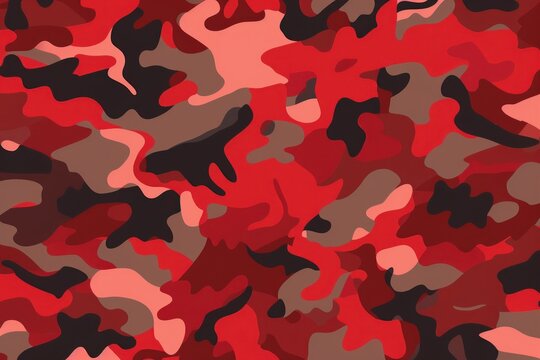 Red camouflage pattern backgrounds military repetition.