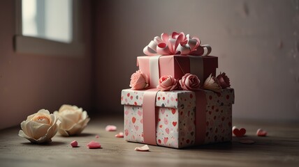 red gift box with ribbon