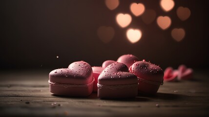 chocolate candy on a wooden background