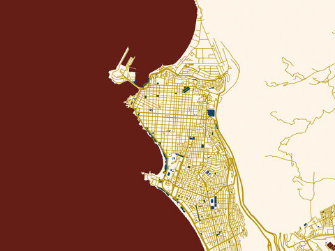 Abstract city map of Iquique, Chile