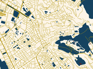 Fototapeta premium Abstract city map of Granada Centro, Spain