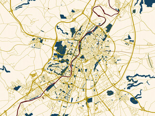 City street layout map of Valladolid, Spain