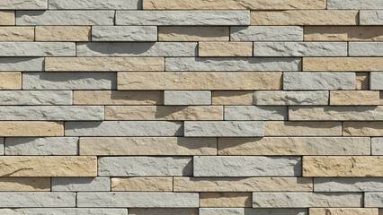 Fototapeta premium Closeup view of a textured brick wall with various colors and patterns 1.