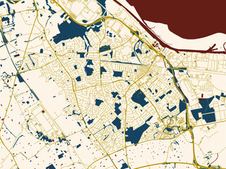 Naklejka premium Decorative city map poster of Ellesmere Port, United Kingdom