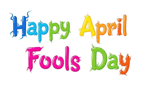 Happy april fools day text isolated on transparent background