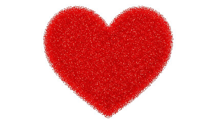 Red Glitter Heart Shape Isolated on White Background
