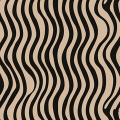 Wavy black stripes on tan; pattern