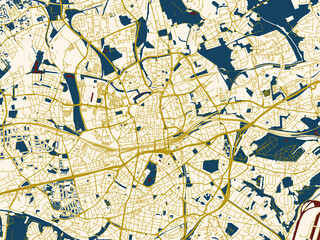 Decorative City Map Poster Essen