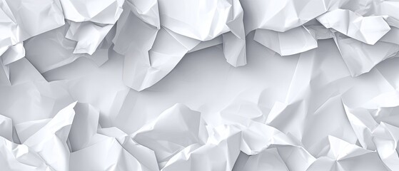 Abstract crumpled paper forms a border around a central white space