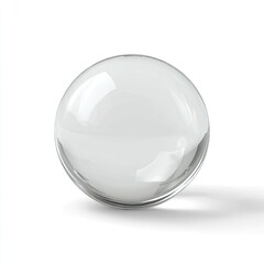 Shiny crystal sphere on a plain white surface