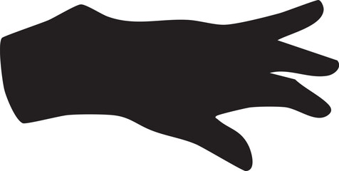 Obraz premium black silhouette of a human hand making a gesture, likely a pointing or reaching motion. 