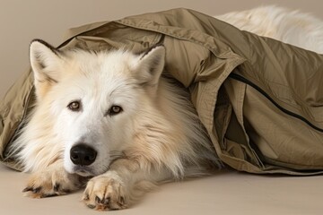 Obraz premium Apparel fox hat mockup pet clothing blanket.