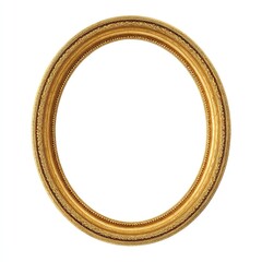Ornate golden oval frame against a white background, carved detailed edges
