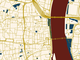 Graphic city map artwork of Koln Zentrum, Germany