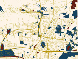 Langenhagen, Germany &ndash; minimalist flat city map