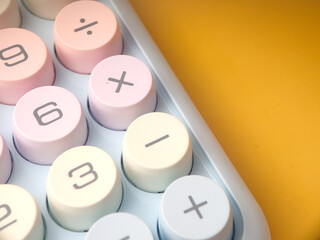This is a colorful mechanical keyboard calculator