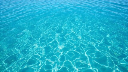 Fototapeta premium Crystal clear turquoise water shimmering with sunlight, a serene and inviting aquatic surface