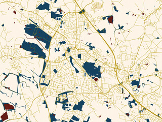 Fototapeta premium Pinneberg, Germany – minimalist flat city map