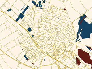 Graphic city map artwork of Pulheim, Germany © W&S Stock