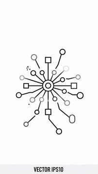Abstract Network Connection Diagram on White Background Footage