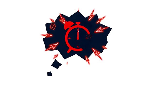 Alarm Clock Thought Bubble Motion Graphic with Dark Cloud