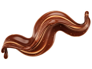 Rotated chocolate swirl isolated on transparent background glossy liquid premium indulgence for confectionery