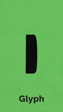 Animated Black D Glyph Lettering On Bright Green Background
