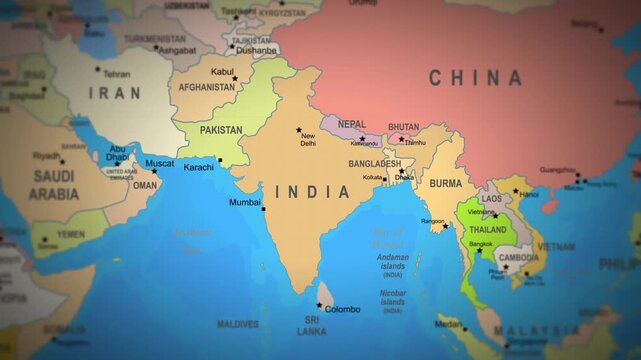 Animated map displaying trade corridors and transport network details
