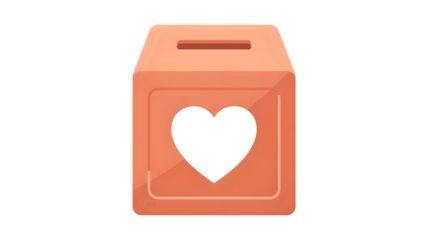 Isolated cartoon milk carton with heart on isolated on transparent background