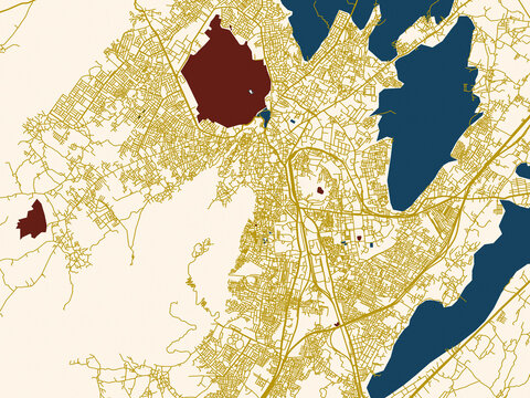 Urban map background of Ajmer, India