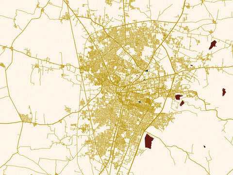 Urban map background of Amravati, India